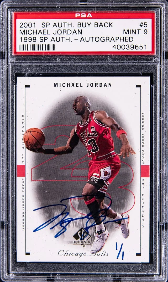 2001-02 SP Authentic Michael Jordan Buy Back Autograph '98-99 SP Authentic #5 card image