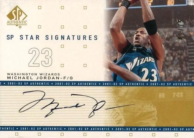 2001-02 SP Authentic Michael Jordan SP Star Signatures #MJ-S card image