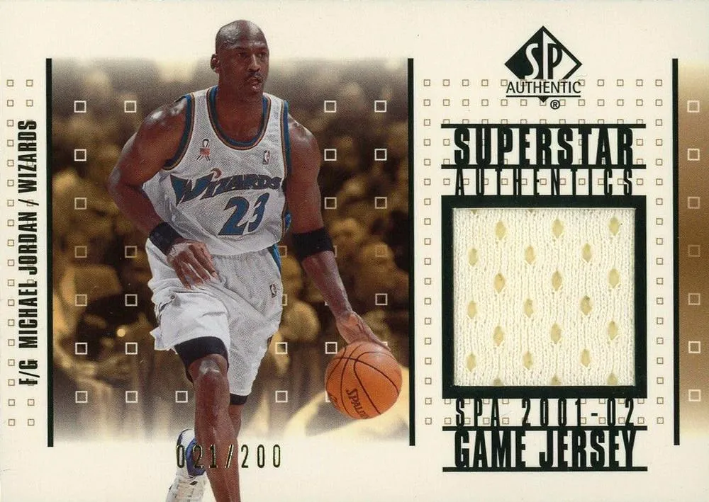 2001-02 SP Authentic Michael Jordan Superstar Authentics #SA-MJ card image