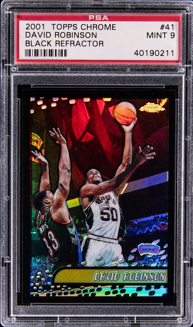 2001-02 Topps Chrome Black David Robinson Refractor #41 card image
