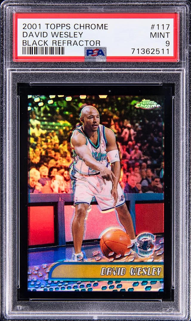 2001-02 Topps Chrome Black David Wesley Refractor #117 card image