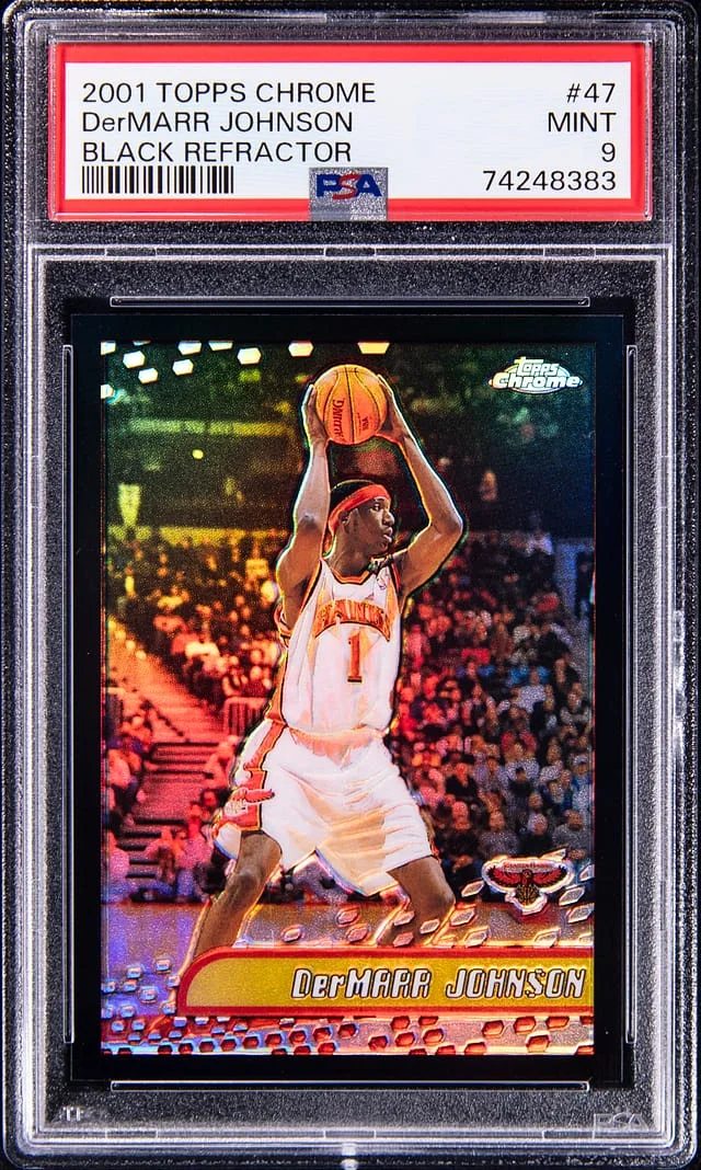 2001-02 Topps Chrome Black DerMarr Johnson Refractor #47 card image