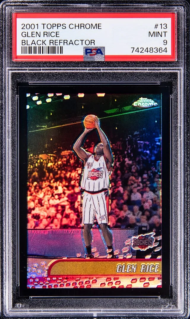 2001-02 Topps Chrome Black Glen Rice Refractor #13 card image