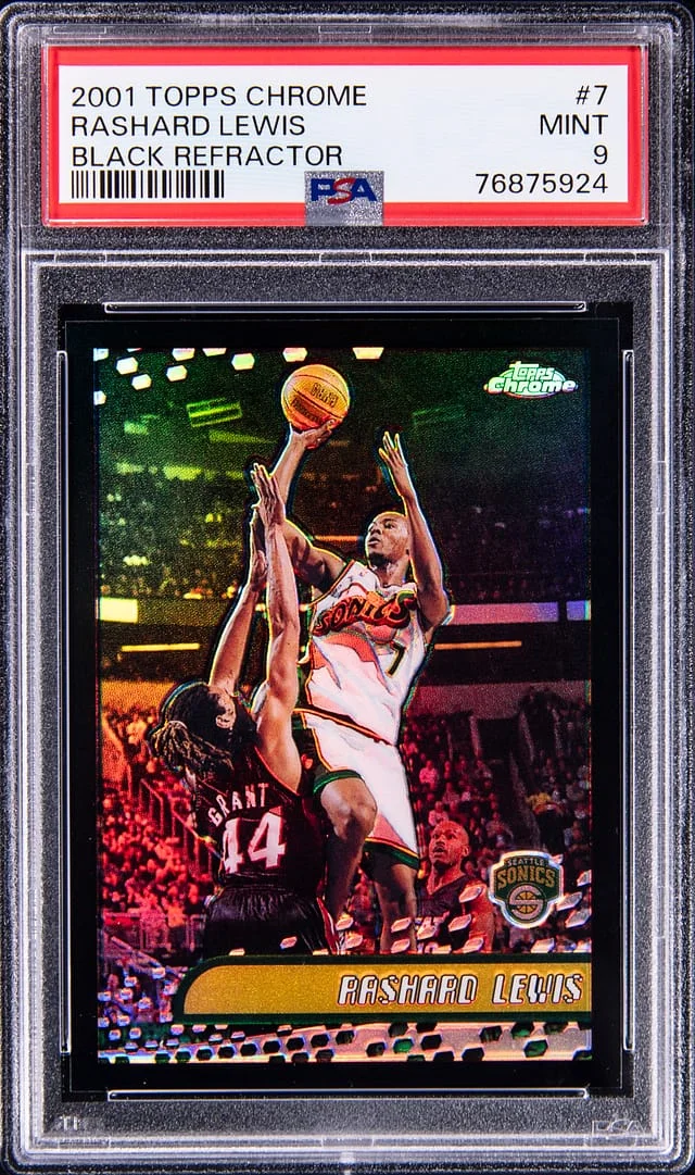 2001-02 Topps Chrome Black Rashard Lewis Refractor #7 card image