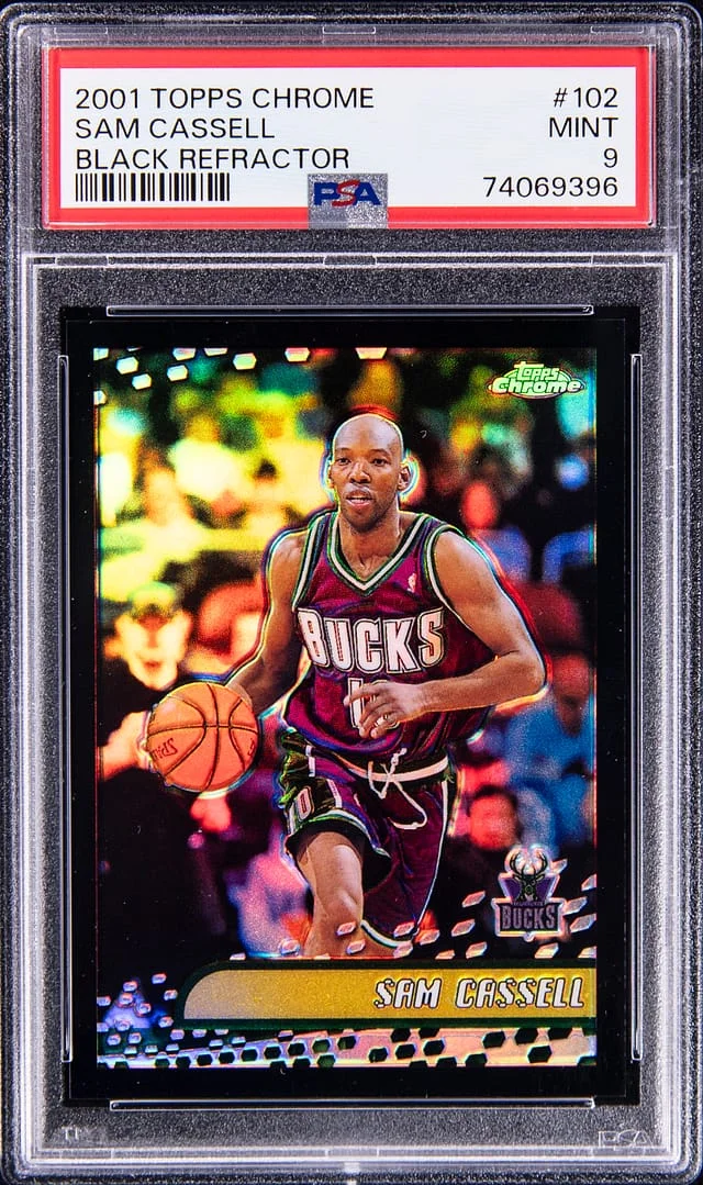 2001-02 Topps Chrome Black Sam Cassell Refractor #102 card image