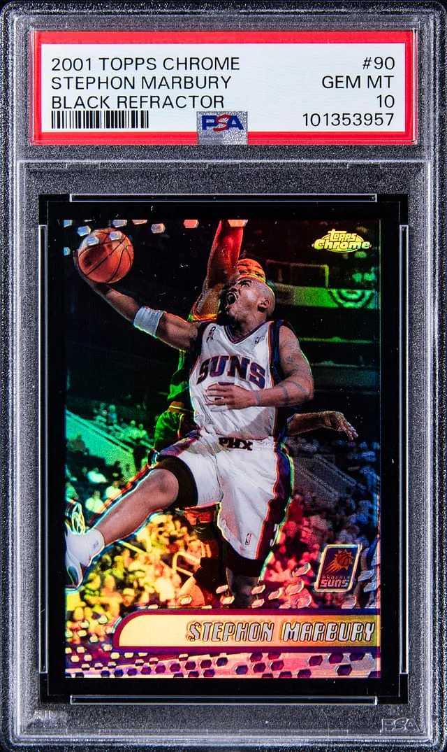 2001-02 Topps Chrome Black Stephon Marbury Refractor #90 card image