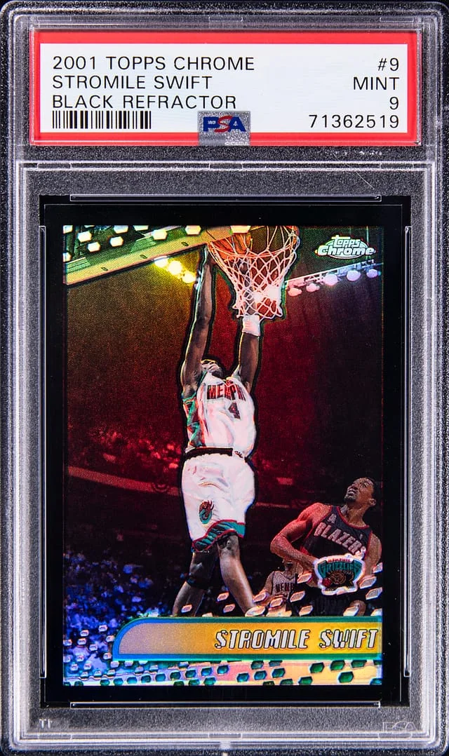 2001-02 Topps Chrome Black Stromile Swift Refractor #9 card image
