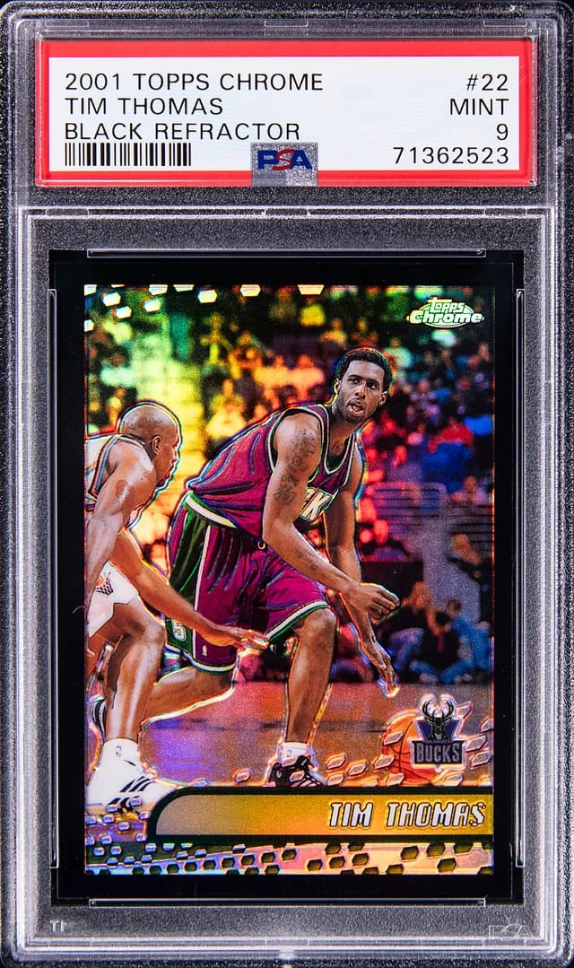 2001-02 Topps Chrome Black Tim Thomas Refractor #22 card image