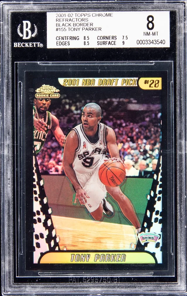 2001-02 Topps Chrome Black Tony Parker Border Refractor #155 card image