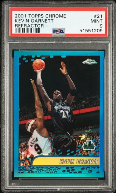 2001-02 Topps Chrome Kevin Garnett Refractor #21 card image