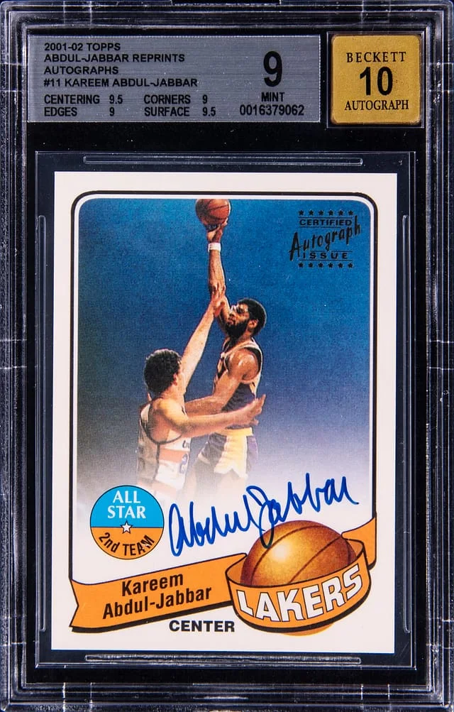 2001-02 Topps Kareem Abdul-Jabbar Abdul-Jabbar Reprints Autographs #11 card image