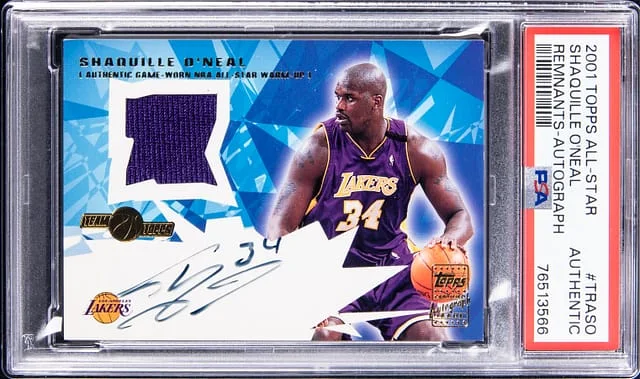 2001-02 Topps Shaquille O'Neal All Star Remants Autograph #TRA-SO card image