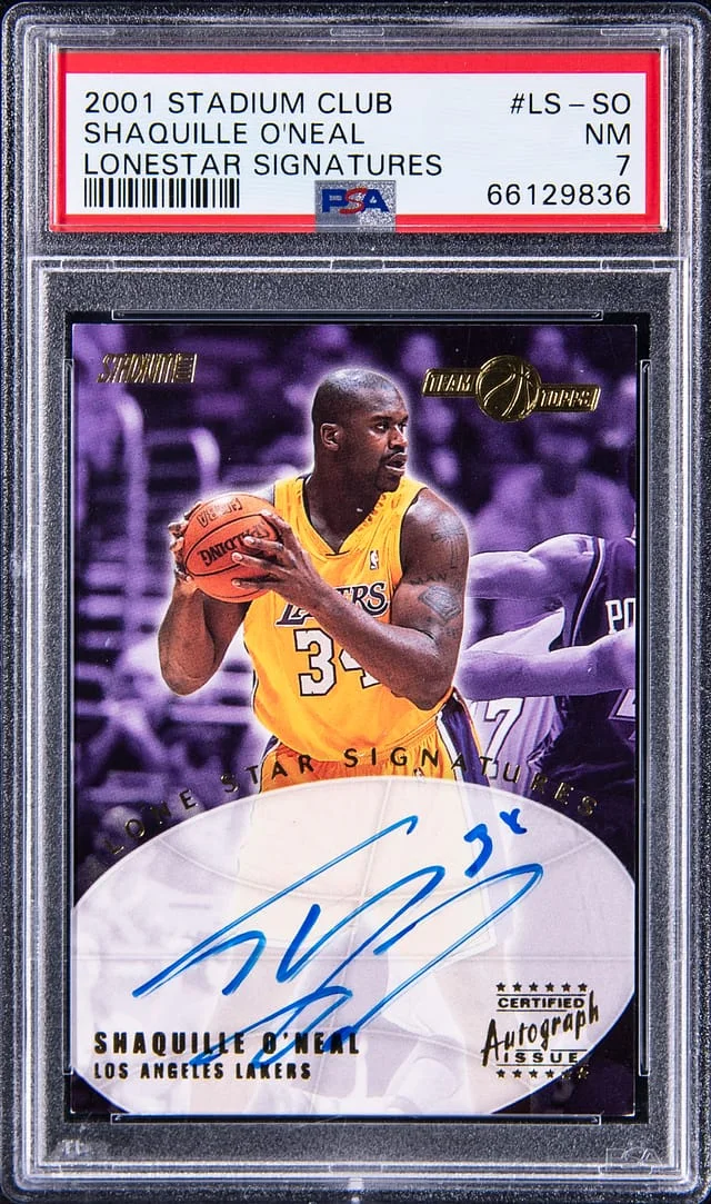 2001-02 Topps Stadium Club Shaquille O'Neal Lonestar Signatures #LS-SO card image