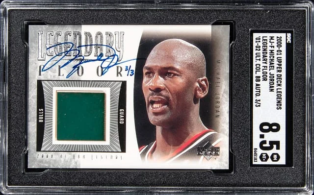 2001-02 UD Ultimate Coll. Buybacks Autos '00-01 UD Legends Legendary Floor Michael Jordan #MJ-F card image