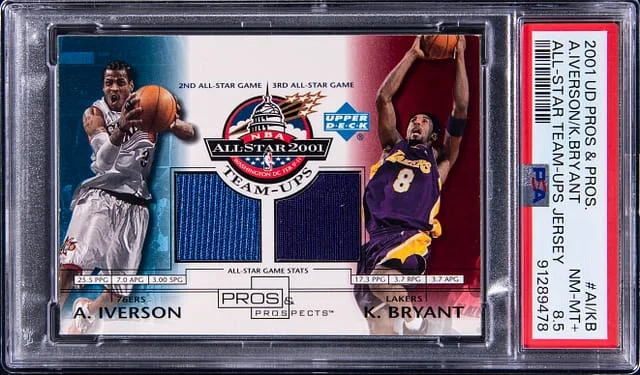 2001-02 Upper Deck Allen Iverson/Kobe Bryant Dual Pros & Prospects All-Star Team-ups Jersey #AI-KB card image
