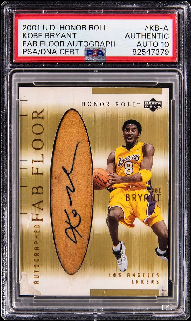 2001-02 Upper Deck Kobe Bryant Honor Roll Fab Floor Autographs #KB-A card image