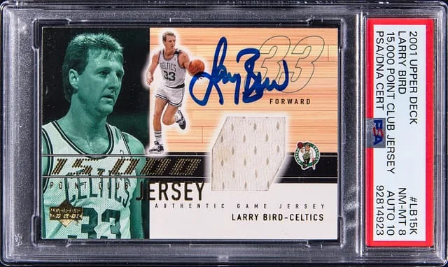 2001-02 Upper Deck Larry Bird 15,000 Point Club Jersey #LB-15K card image