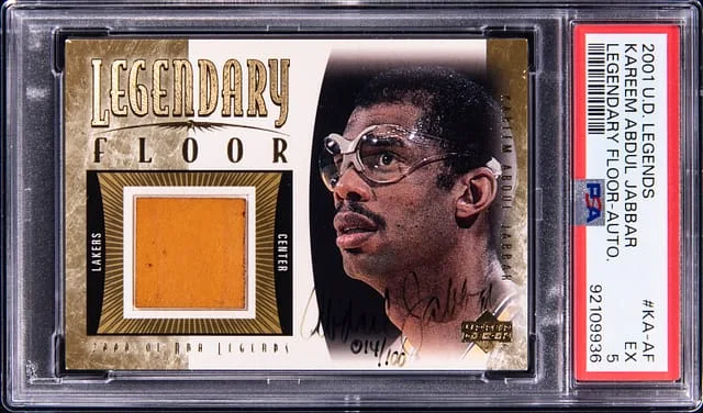 2001-02 Upper Deck Legends Kareem Abdul-Jabbar Legendary Floor Autograph #KA-AF card image
