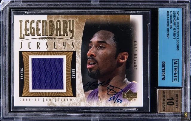 2001-02 Upper Deck Legends Kobe Bryant Legendary Jerseys Autographs #KB-AJ card image