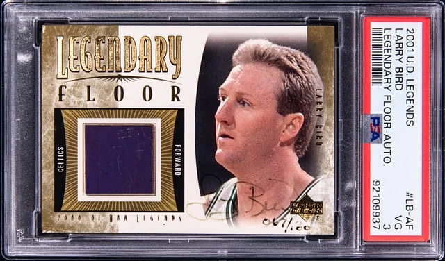 2001-02 Upper Deck Legends Larry Bird Legendary Floor Autograph #LB-AF card image