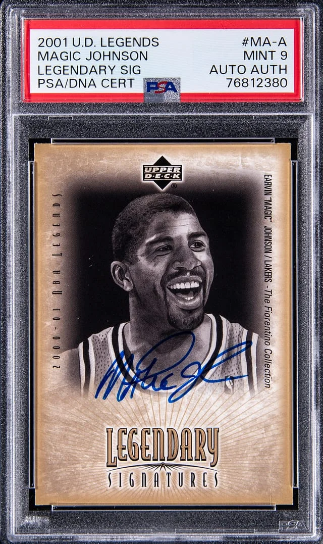 2001-02 Upper Deck Legends Magic Johnson Legendary Signatures #MA-A card image