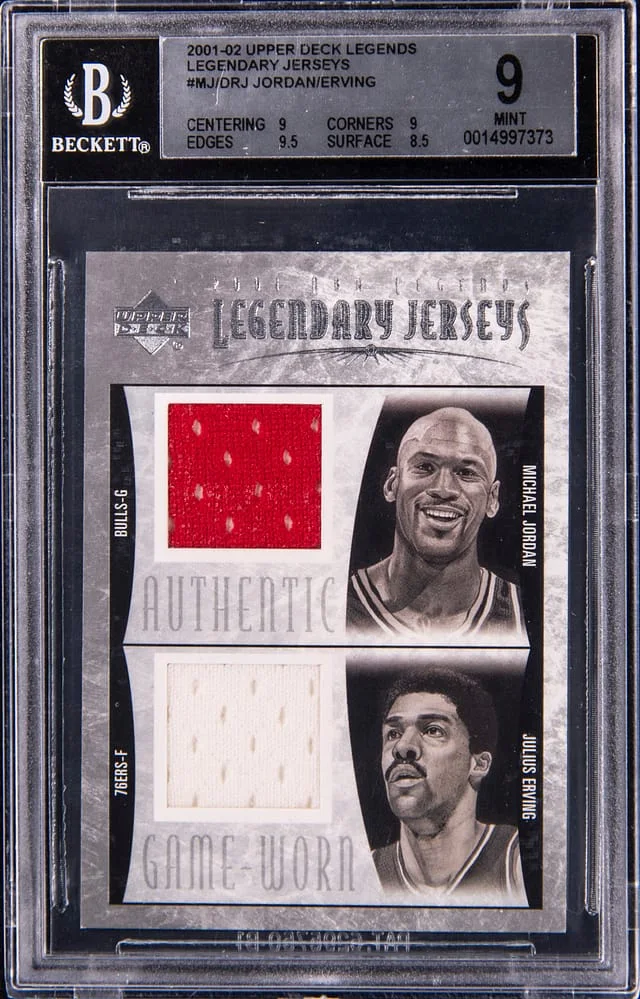 2001-02 Upper Deck Legends Michael Jordan/Julius Erving Dual Legendary Jersey #MJ-DRJ card image