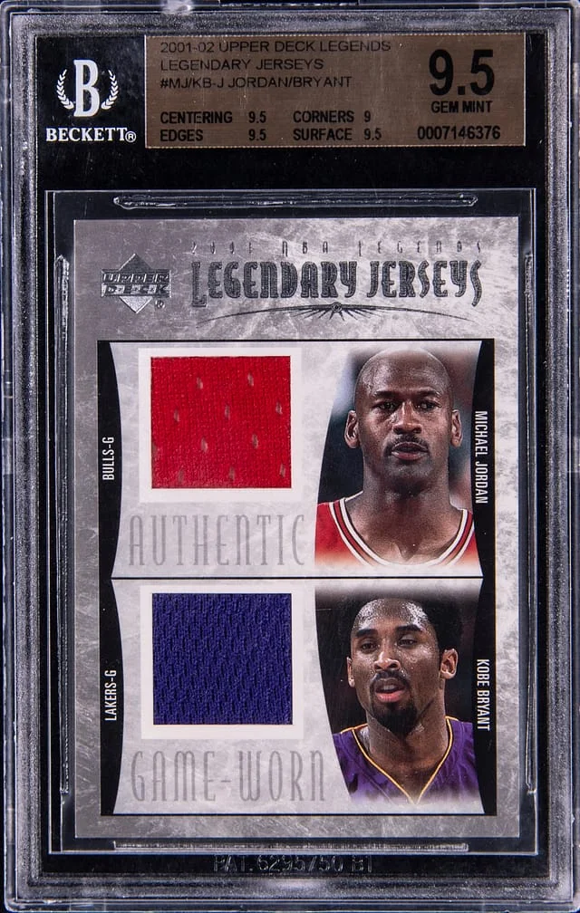 2001-02 Upper Deck Legends Michael Jordan/Kobe Bryant Game-Worn Legendary Jerseys #MJ/KB-J card image
