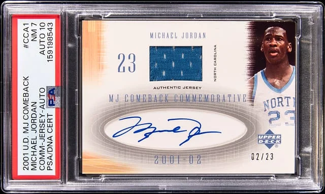 2001-02 Upper Deck Michael Jordan MJ's Comeback Commemorative Jersey Autographs #CCA1 card image