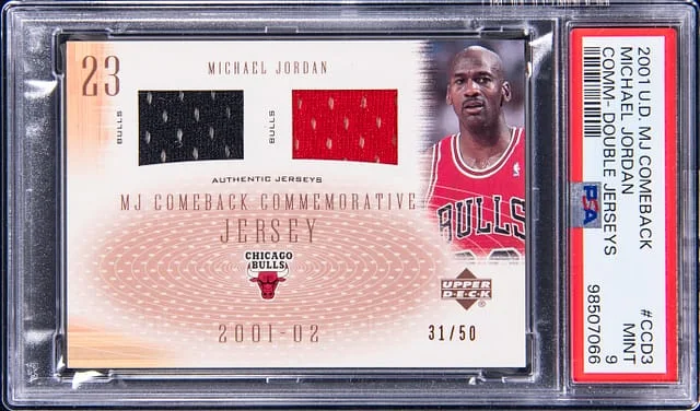 2001-02 Upper Deck Michael Jordan MJ Comeback Commemorative Double Jersey #CCD3 card image