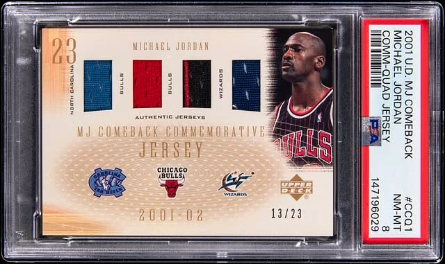 2001-02 Upper Deck Michael Jordan MJ Comeback Commemorative Quad Jersey #CCQ1 card image