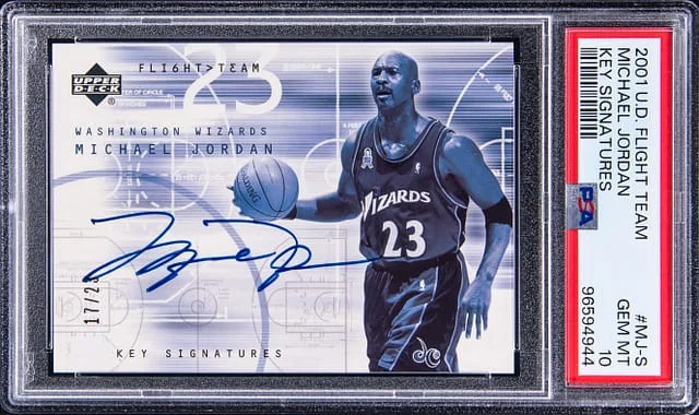 2001-02 Upper Deck Michael Jordan Flight Team Key Signatures #MJ-S card image