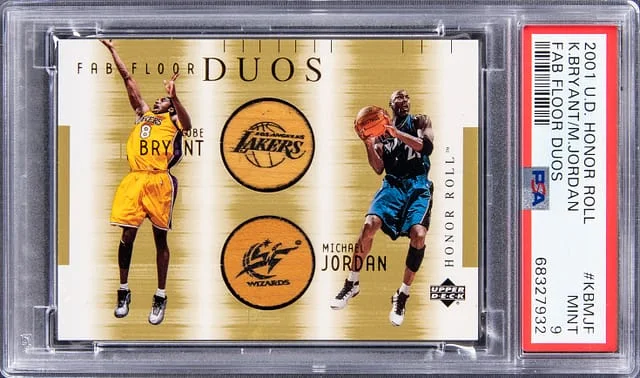2001-02 Upper Deck Michael Jordan/Kobe Bryant Dual Game-Used Honor Roll Fab Floor Duos #KB/MJ-F card image
