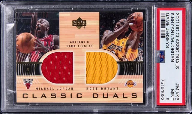 2001-02 Upper Deck Michael Jordan/Kobe Bryant Game-Used Classic Duals Game Jerseys #MJ/KB card image
