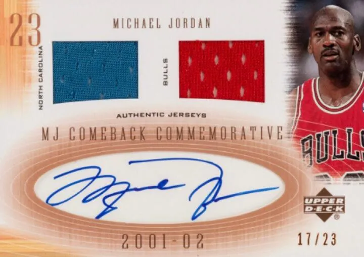 2001-02 Upper Deck MJ's Back Michael Jordan Jerseys Dual Autographs #CCDA1 card image