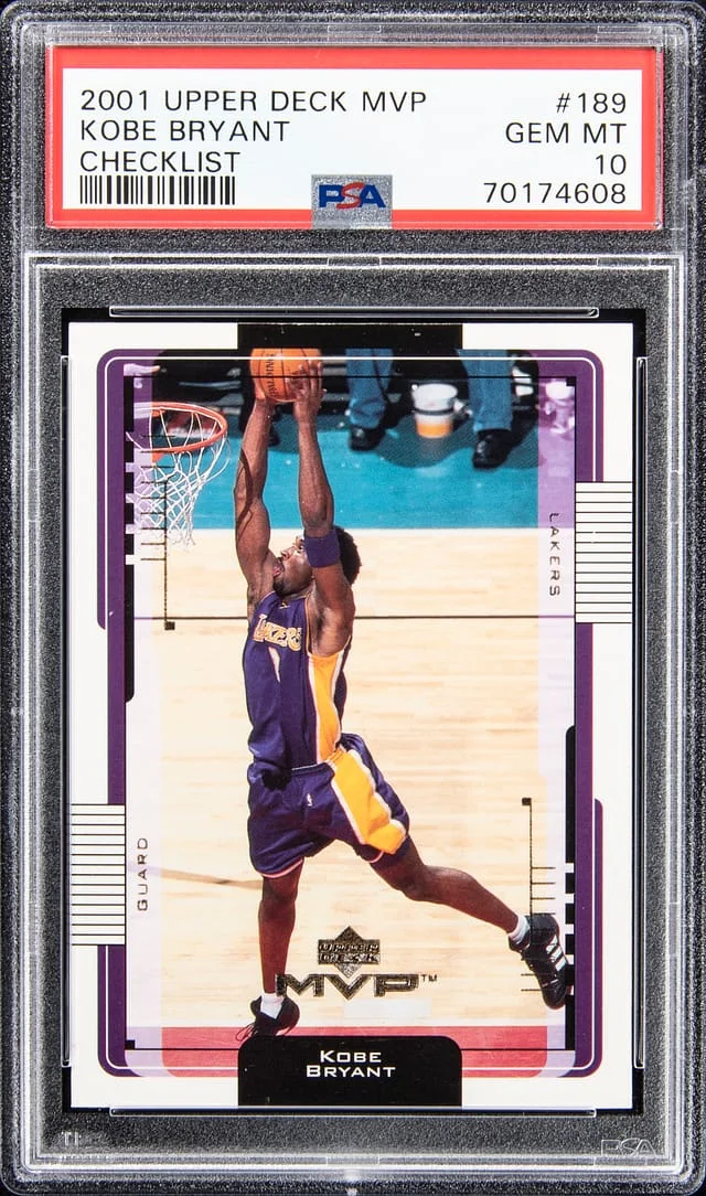 2001-02 Upper Deck MVP Kobe Bryant Checklist #189 card image