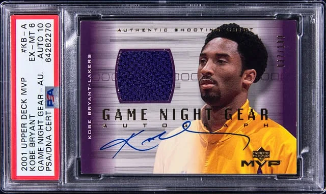 2001-02 Upper Deck MVP Kobe Bryant Game Night Gear Autographs #KB-A card image