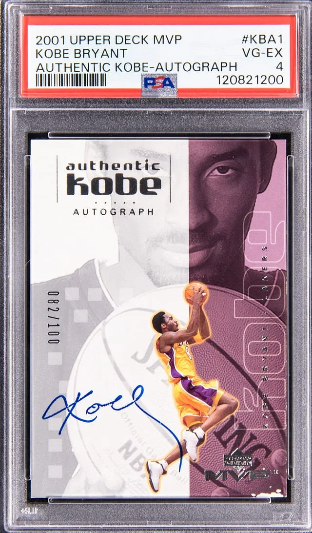 2001-02 Upper Deck MVP Kobe Bryant Authentic Kobe Autograph #KBA1 card image