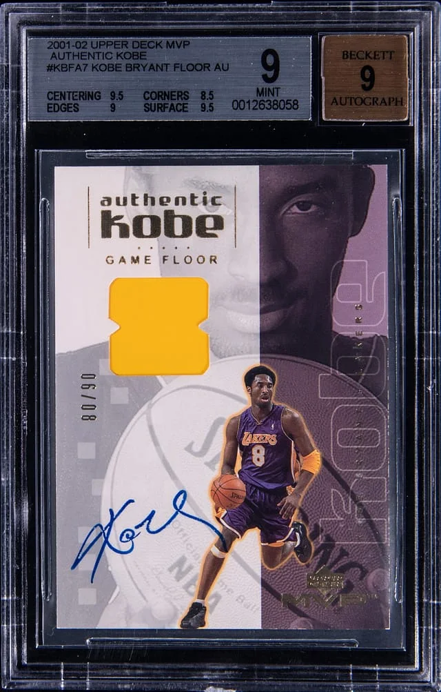 2001-02 Upper Deck MVP Kobe Bryant Floor Autograph #KBFA7 card image