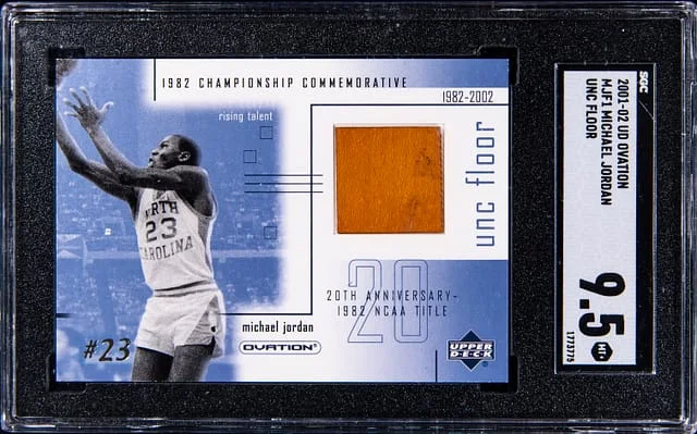 2001-02 Upper Deck Ovation Michael Jordan Game-Used UNC Floor #MJF1 card image
