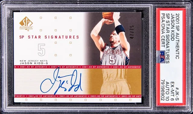 2001-02 Upper Deck SP Authentic Jason Kidd SP Star Signatures #JK-S card image