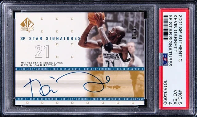 2001-02 Upper Deck SP Authentic Kevin Garnett SP Star Signatures #KG-S card image