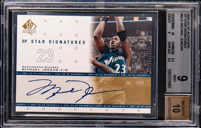 2001-02 Upper Deck SP Authentic Michael Jordan SP Star Signatures #MJ-S card image
