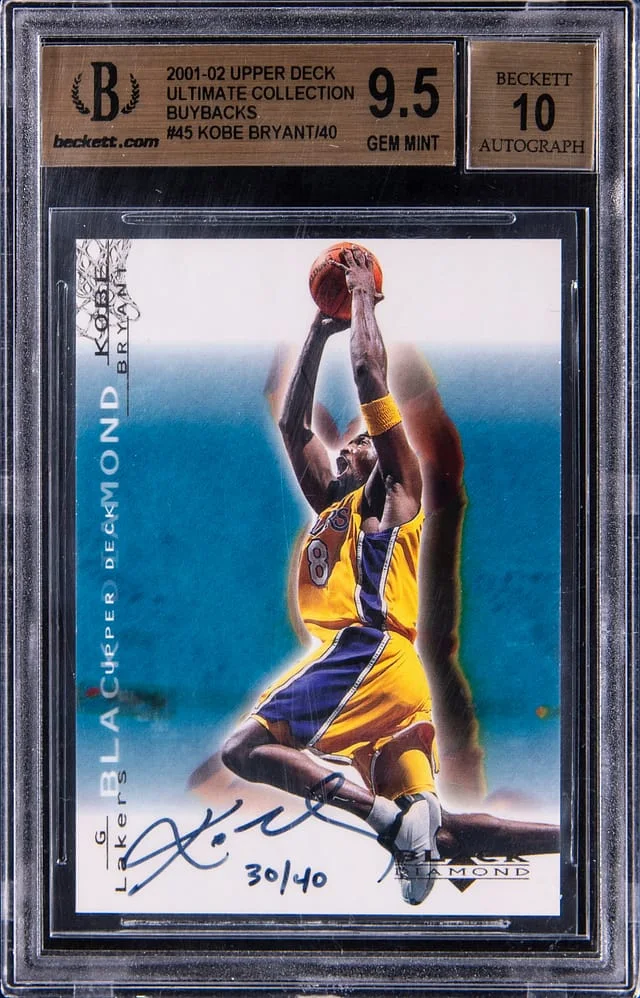 2001-02 Upper Deck Ultimate Collection Kobe Bryant Buybacks '00-01 UD Black Diamond #38 card image