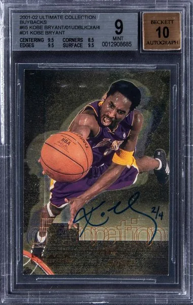 2001-02 Upper Deck Ultimate Collection Kobe Bryant Buybacks ‘00-01 UD Black Diamond #D1 card image