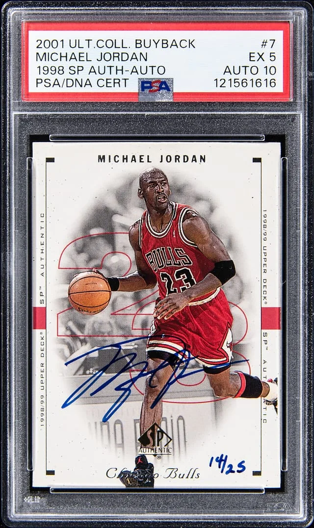 2001-02 Upper Deck Ultimate Collection Michael Jordan Buyback Autograph 1998-99 SP Authentic #7 card image