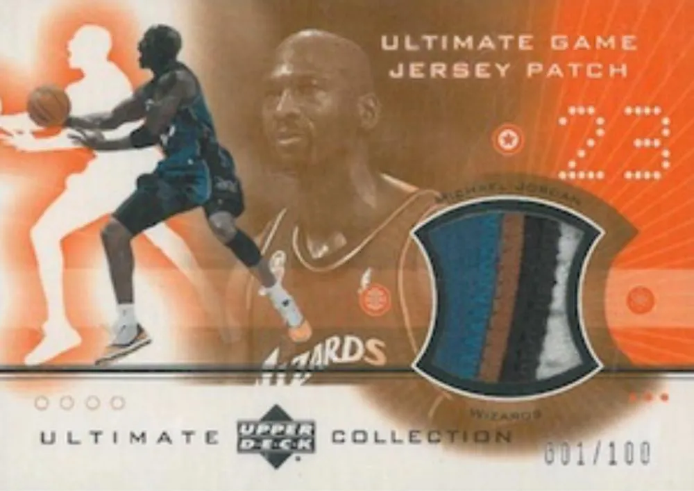 2001-02 Upper Deck Ultimate Collection Michael Jordan Ultimate Game Jersey Patches #MJP card image