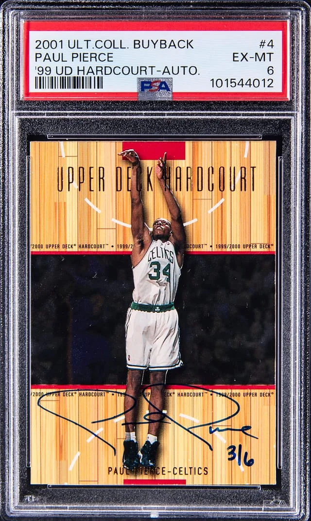 2001-02 Upper Deck Ultimate Collection Paul Pierce Buyback 1999 UD Hardcourt Autograph #4 card image