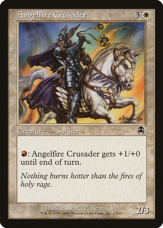 2001 Apocalypse Angelfire Crusader common #1 unlisted card image