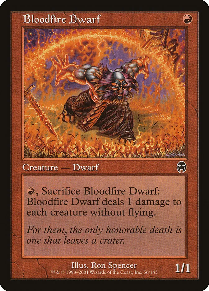 2001 Apocalypse Bloodfire Dwarf common #56 unlisted card image