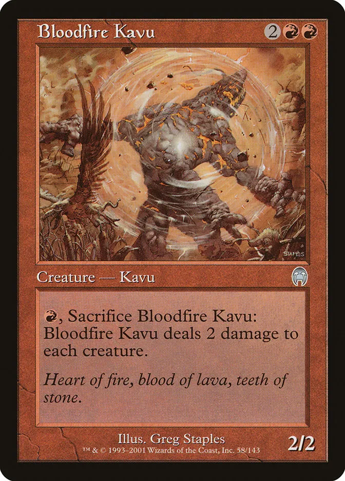 2001 Apocalypse Bloodfire Kavu uncommon #58 unlisted card image
